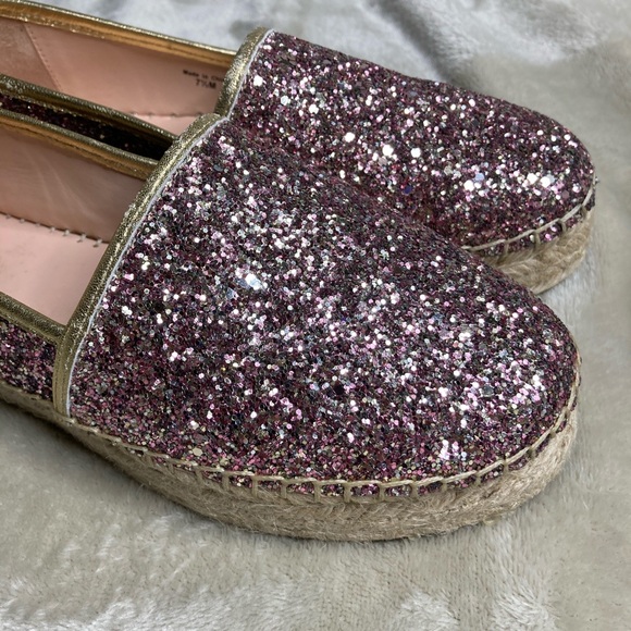Kate Spade Linds Too Glitter Rose Gold Espadrilles - Picture 3 of 8